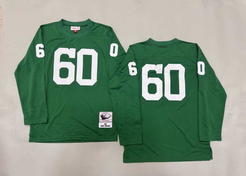 Men 2025 Philadelphia Eagles #60 no name green Throwback Limited NFL Jersey style 001